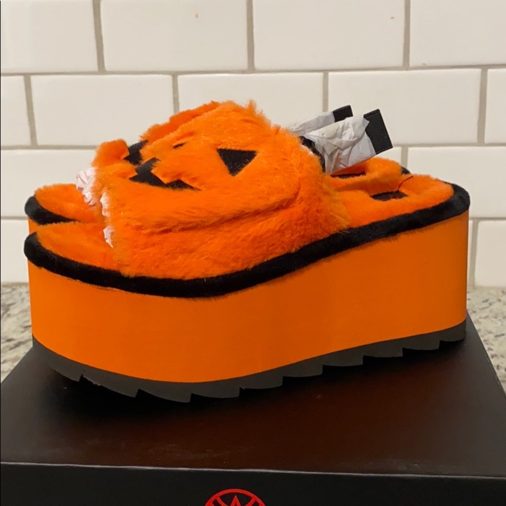 *Strange Cvlt Lilly JOL Orange Black Platforms - Picture 9 of 11